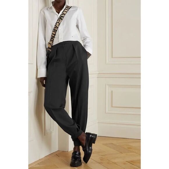 Stella McCartney NICOLE WOOL Zipper Fly Jogger Pants Black Size IT46 (L/US10) - Picture 4 of 12